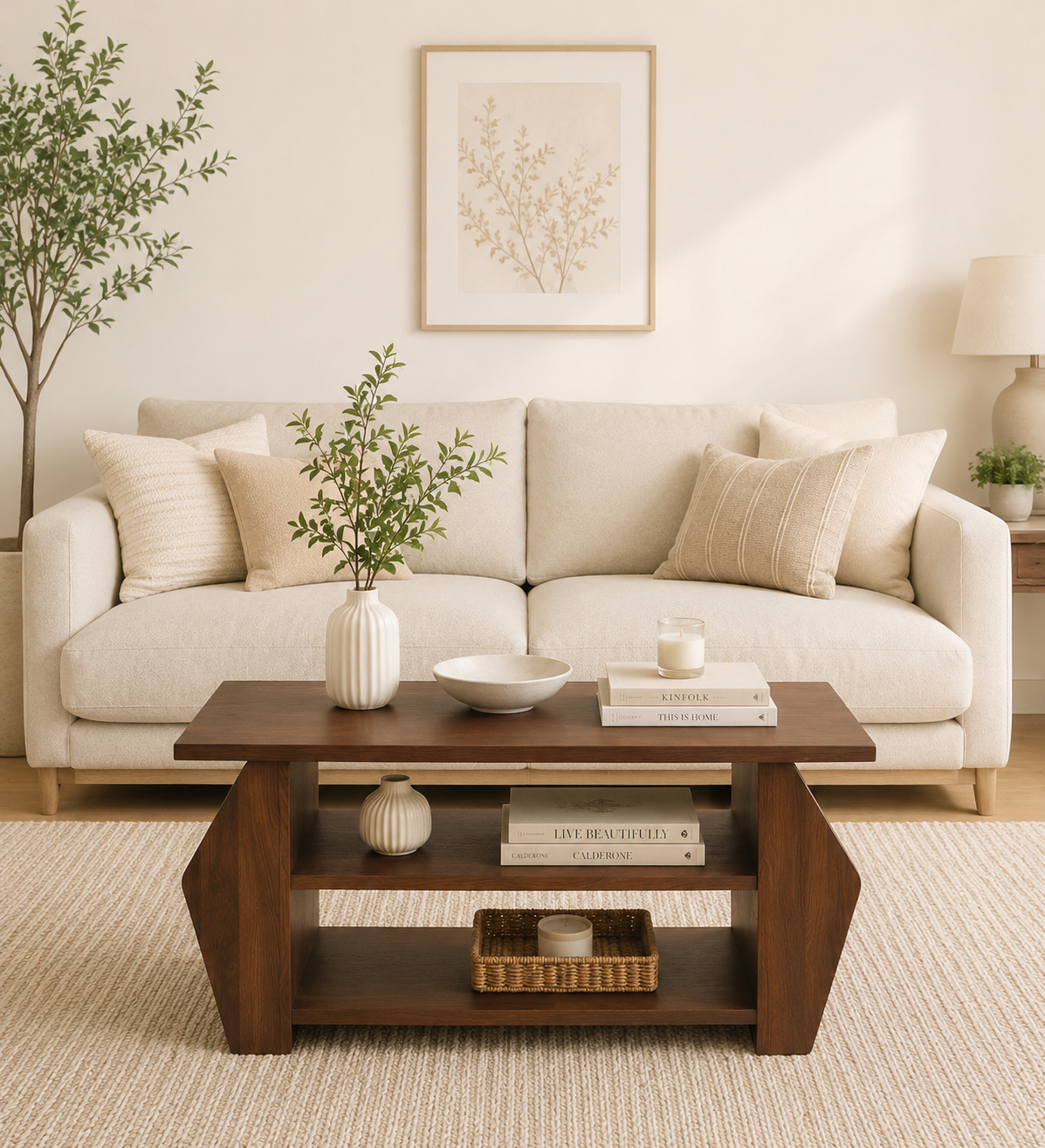 classic-wood-1-3.png Teak Grain Rectangular Coffee Table in Honey Oak Finish - Image 1