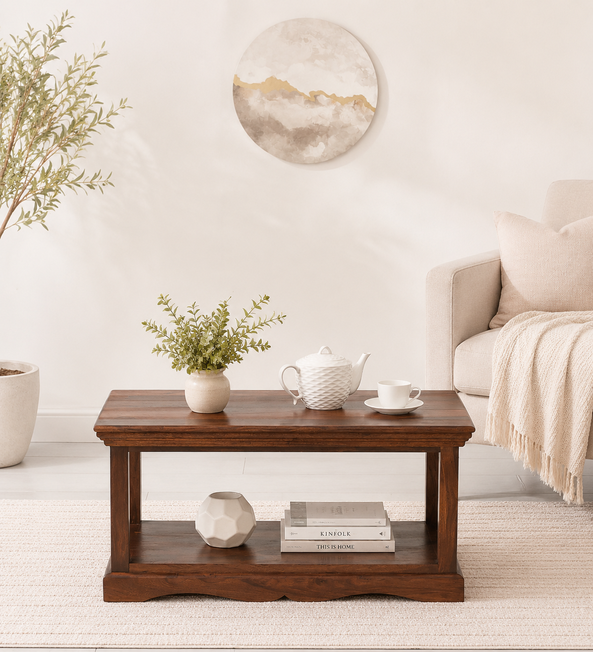 Solid-Teak-Wood-Scandinavian-Coffee-Table-in-Light-Oak-classic-wood-1.png Solid Teak Wood Scandinavian Coffee Table in Light Oak - Image 1