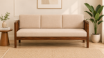 Aura Modern Wooden 3 Seater Sofa with Cushioned Seating - Image 2