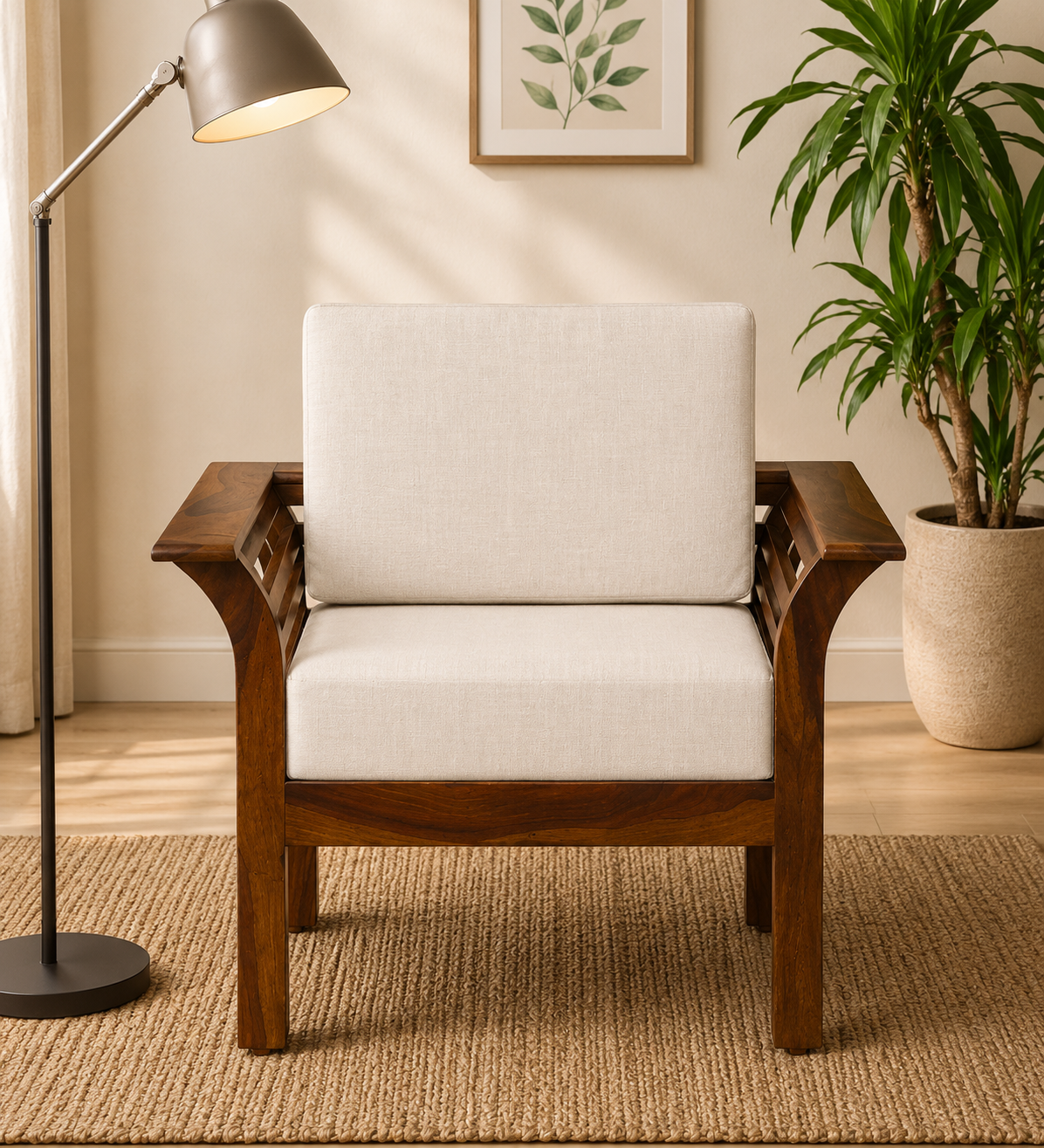 Harper Modern Fabric 1 Seater Sofa with Superior Comfort and Contemporary Appeal